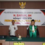 Ketua Pengadilan Agama Bima Melantik dan Mengambil Sumpah Jabatan Juru Sita Pengadilan Agama Bima